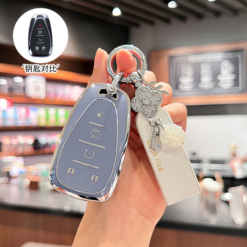 모델 B 5버튼 [실버 엣지 블루] 싱글 쉘 + 프렌치 럭키 로프