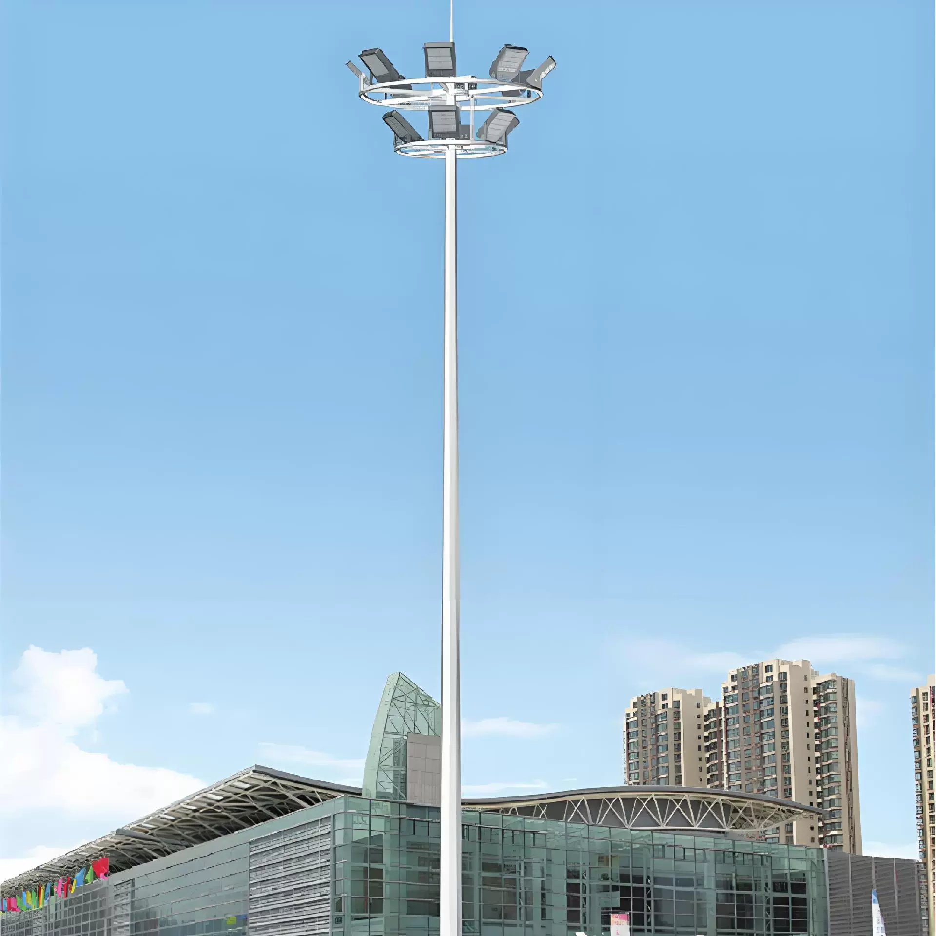 升降式高杆灯15~50米led光源车站港口码头广场灯投光灯中杆灯厂家