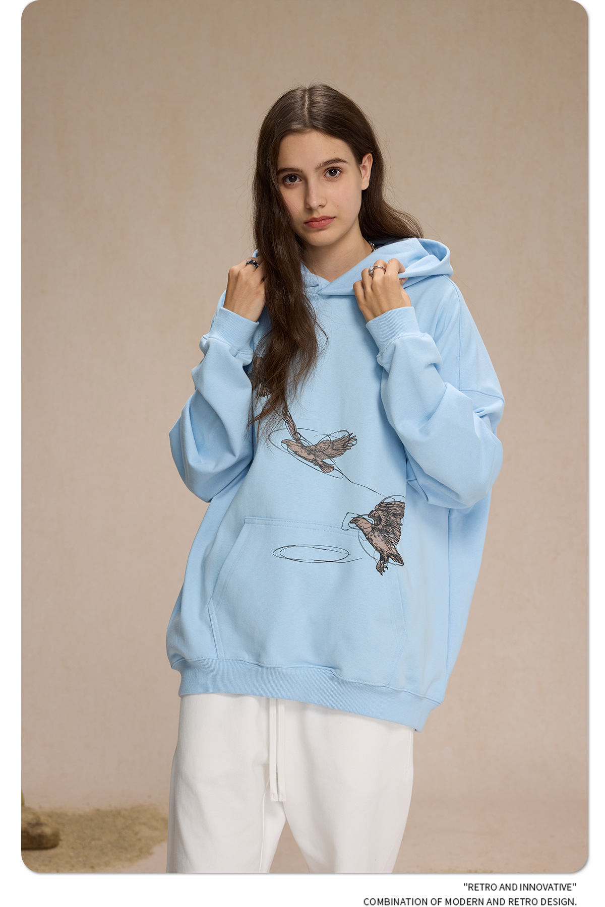 2024 New Product 430g White Ink Digital Direct Spray Printed Men's Trendy Brand Loose Hoodie for Couples_voghion.com