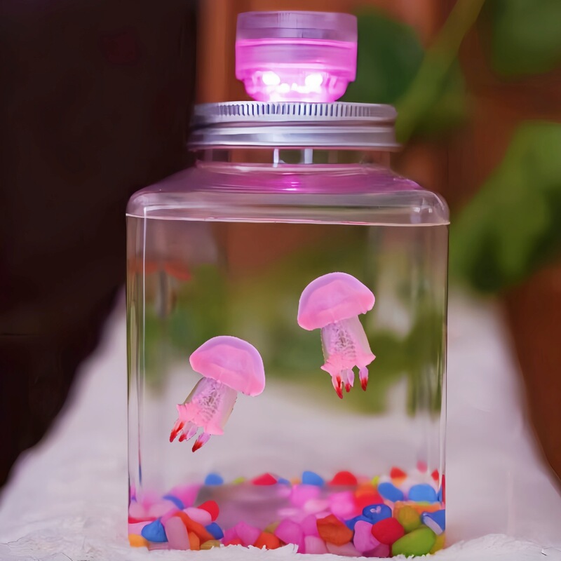Live Jellyfish Pet Jellyfish Glowing Jellyfish Desktop Student Children Non-Toxic Easy to Care for Small Pet Small Animal Package Live