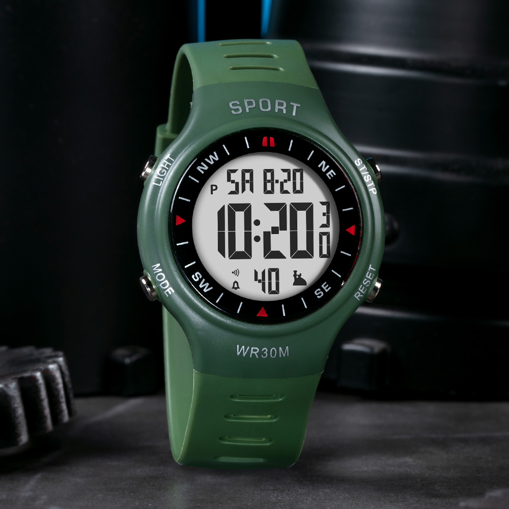 Estudiantes de secundaria y preparatoria cronógrafo deportivo reloj electrónico multifuncional moda alarma luminosa reloj electrónico digital al por mayor