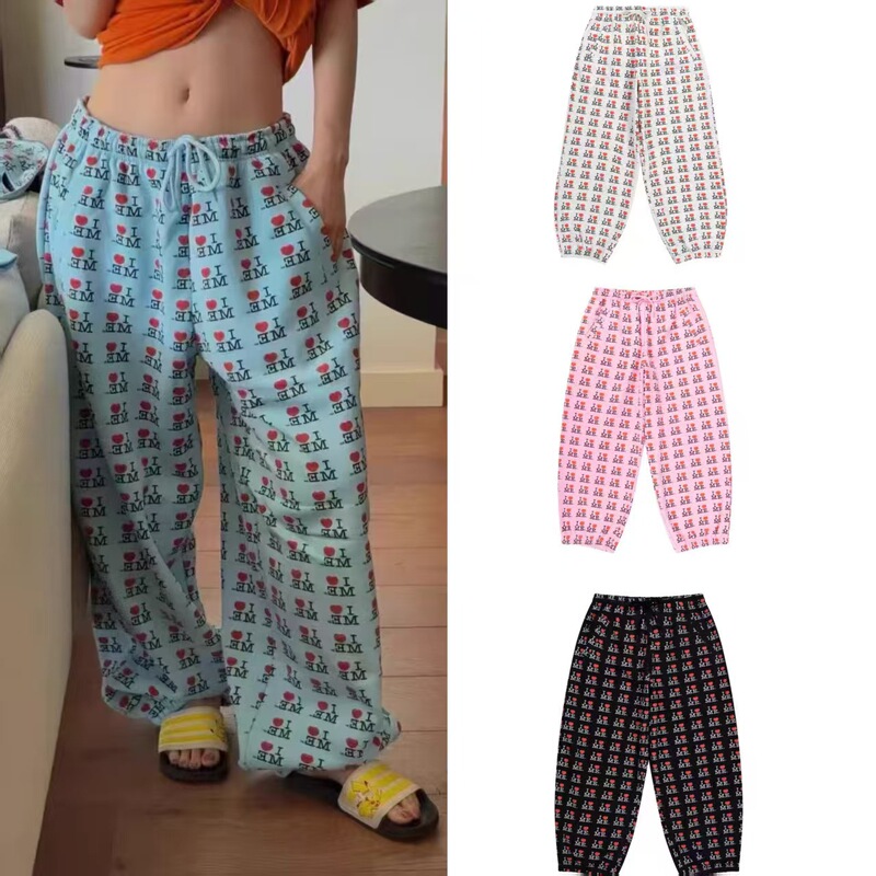 Korean Niche Brand Heart Letter Print Casual Jogger Sweatpants for Women, Can Be Matched with a Set Korean Niche Brand Heart Letter Print Casual Jogger Sweatpants for Women, Can Be Matched with a Set