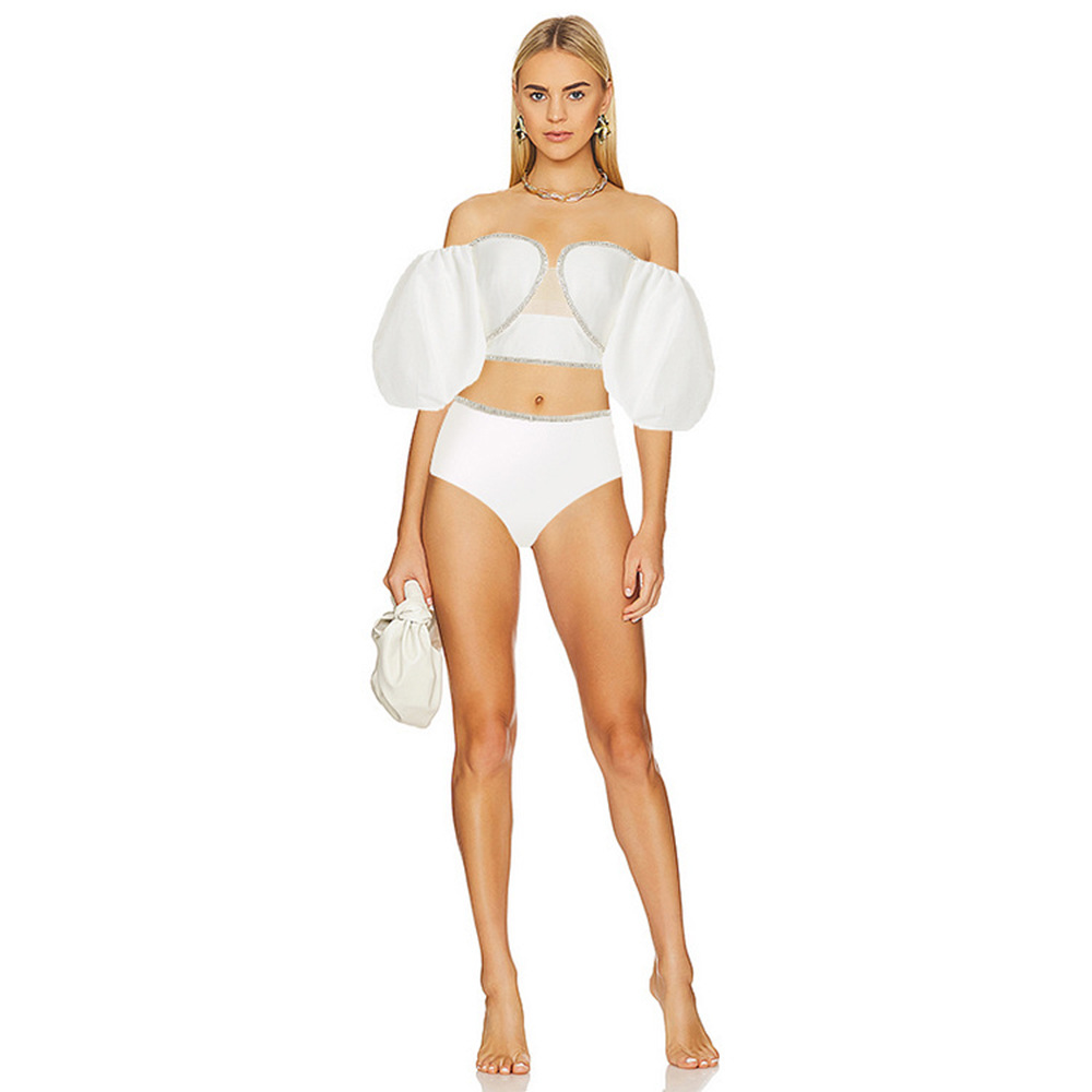 White split swimwear