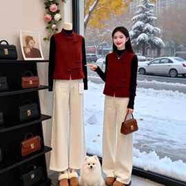 仅用于产品展示勿拍-新中式国风盘扣马甲外套女2026早春新款大码
