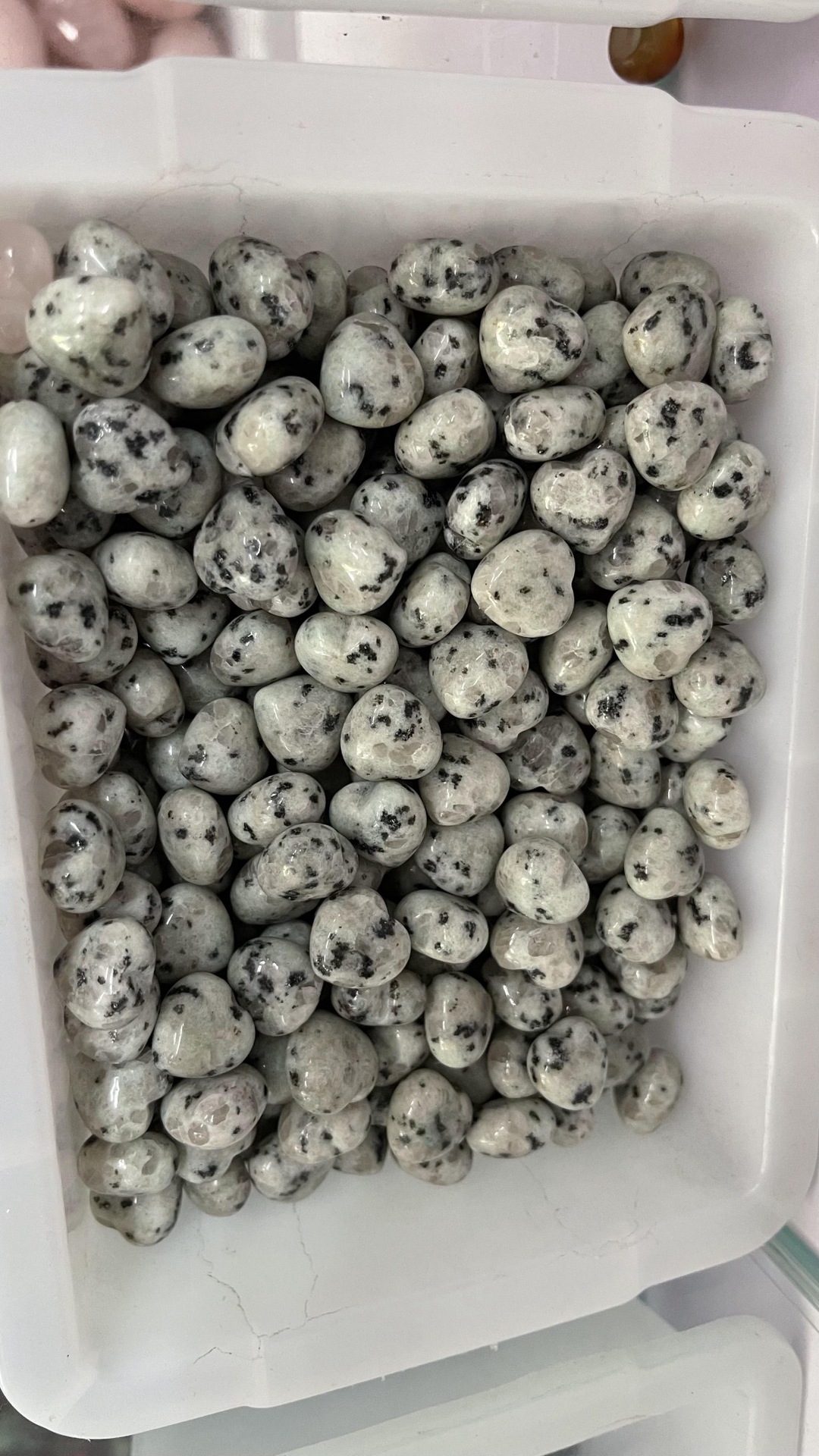 Natural Crystal 15mm No Hole Heart-Shaped Stone Ornaments