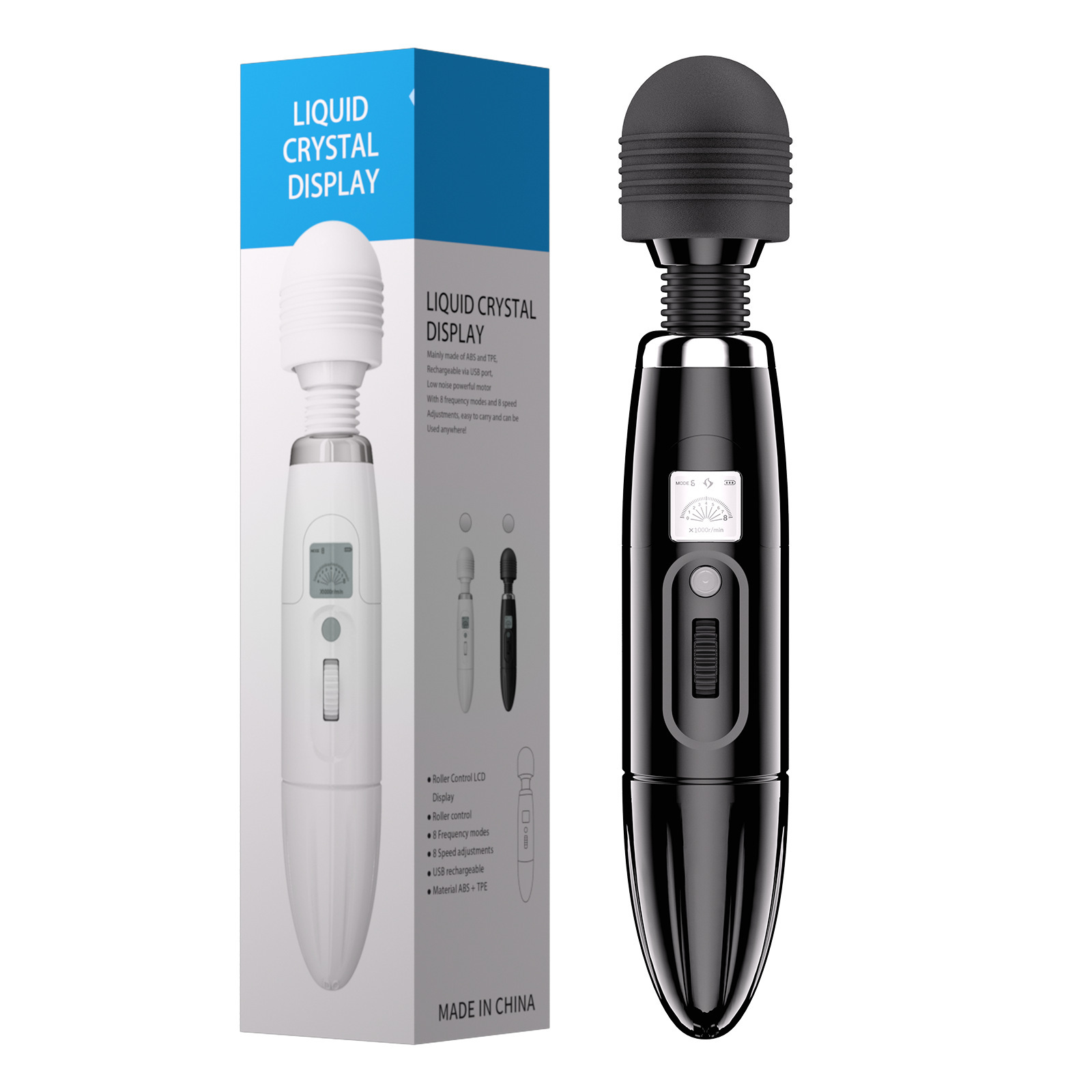 Aurora 8-Speed 9-Frequency Heating AV Wand Vibrator, Rotating Clitoral Massager, Button Control — detail image 25