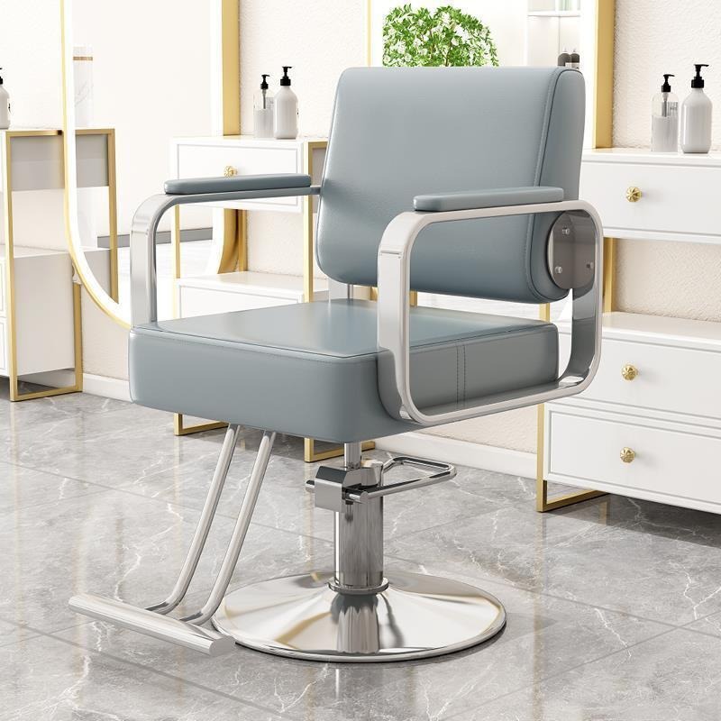 Fabricante al por mayor elevable silla de cabello giratoria salón de cabello de acero inoxidable taburetes de corte de pelo teñido silla de cabello