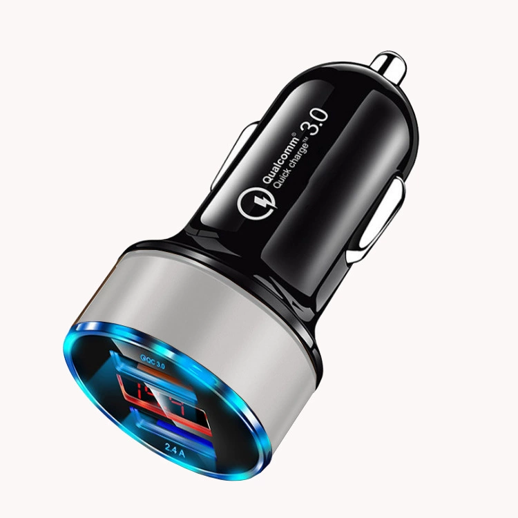 Car USB Charger 3.1A with Digital Display (4U) — Dual USB Fast Charge, PD/QC Options