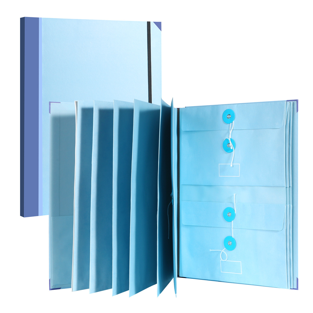 얇은 단면-블루-오르간 가방