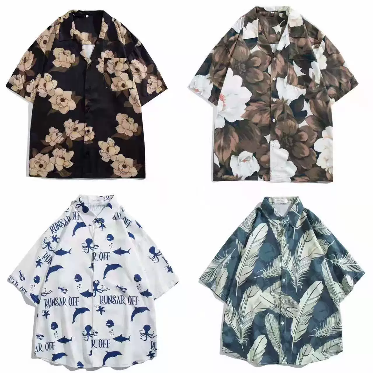 Новая мужская пляжная рубашка, серфинг, Приморская рубашка с короткими рукавами и цветочным принтом, Кокосовая пальма, Приморская Гавайская Свободная рубашка с принтом