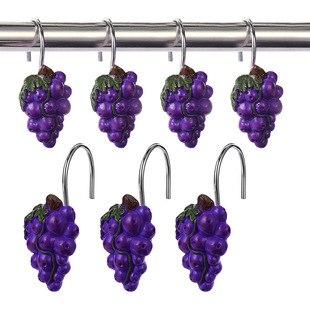 Fruit series resin metal hook multi-functional two-word hook grape curtain hook metal shower curtain hook