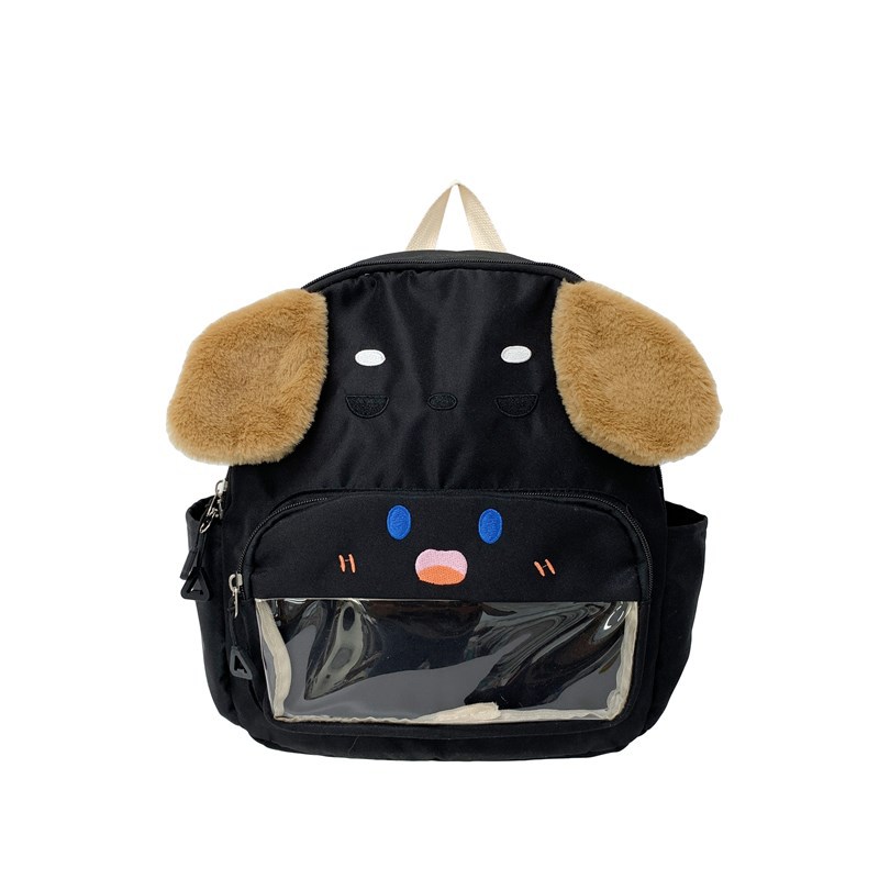 Jardín de infantes bebé mochila pequeña caricatura lindo cachorro mochila para niños y niñas nueva ventana transparente mochila para niños