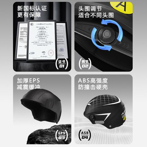 Factory new national standard 3C certified electric motorcycle helmet for women summer sun protection half helmet winter men's lightweight safety helmet
