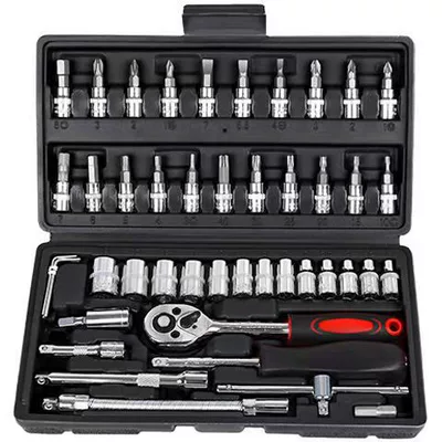Repair kit Auto Repair Tool Set - 46-pieces-of-sleeve-black-foreign-trade