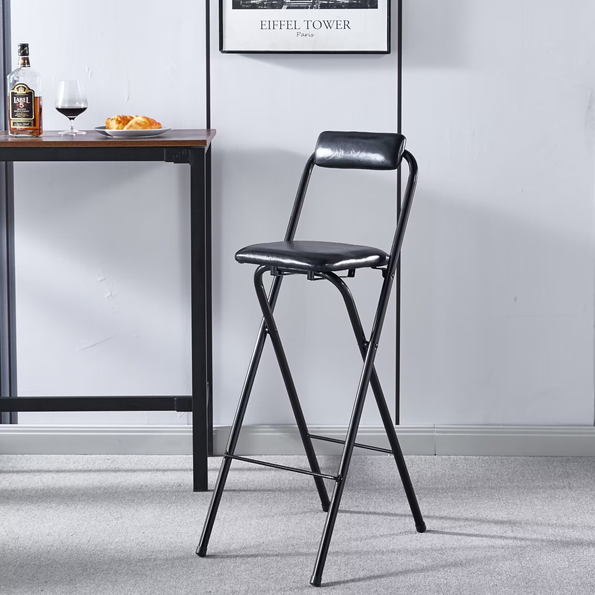 Fábrica directa portátil silla de bar plegable silla de recepción taburete alto puente silla de pesca silla de comedor de respaldo casual bar image 15