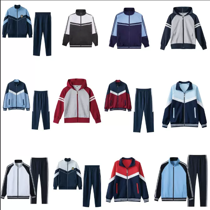 春秋季中小学生长袖校服套装高中生班服外套团购园服定制男女同款