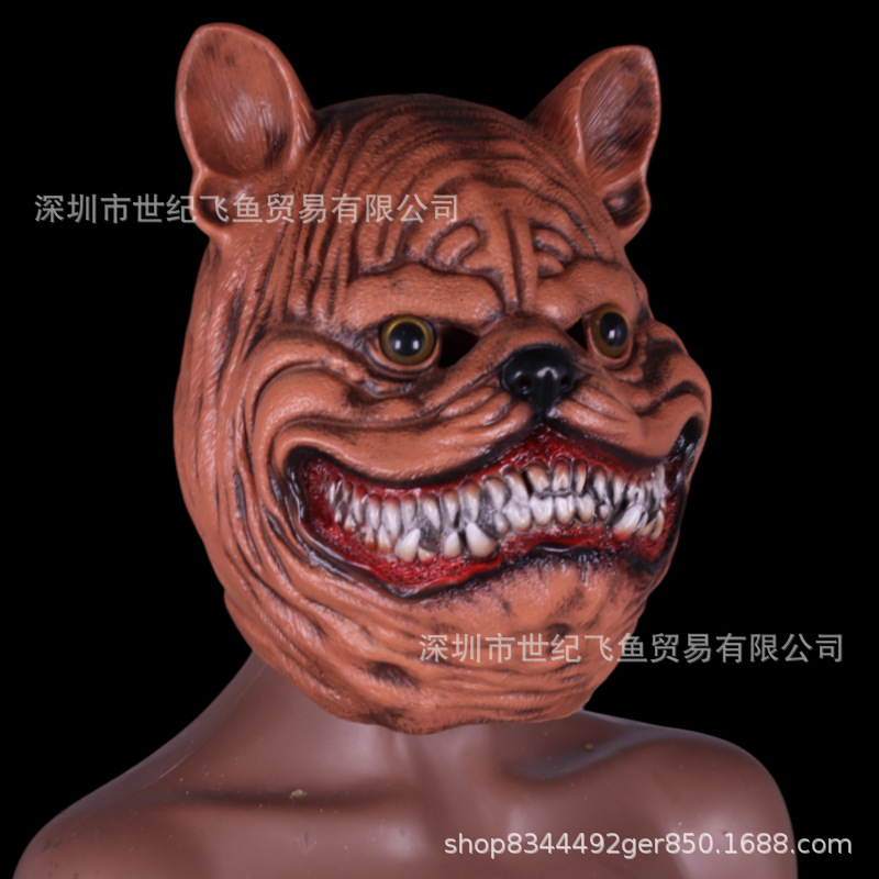 Nuevos productos transfronterizos máscaras Pug Big Party props fabricantes de películas y televisión alrededor de la máscara de látex de terror