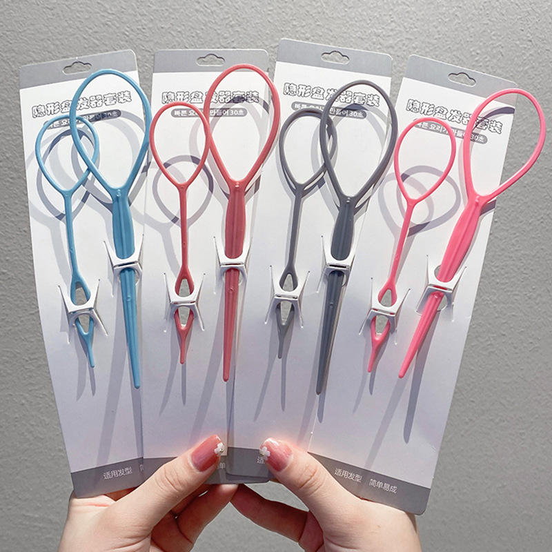 Herramientas de trenzado de cabello para niños updo pelo peinado artefacto pelo tirando pin Trenza de niña pelo desgaste del cabello tirando del pelo traje de pelo