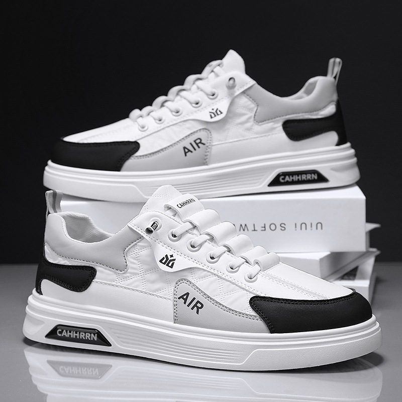 Zapatos de skate para estudiantes juveniles zapatos de marea blanca para hombres 2025 nuevos zapatos de primavera para hombres zapatos deportivos casuales de cuero