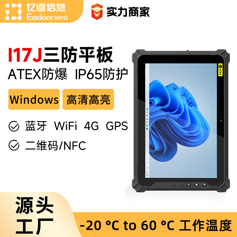 Yidao I17J Explosion-Proof Tablet Computer 10inch Windows System Engineering Oil Industry Handheld Rugged Tablet