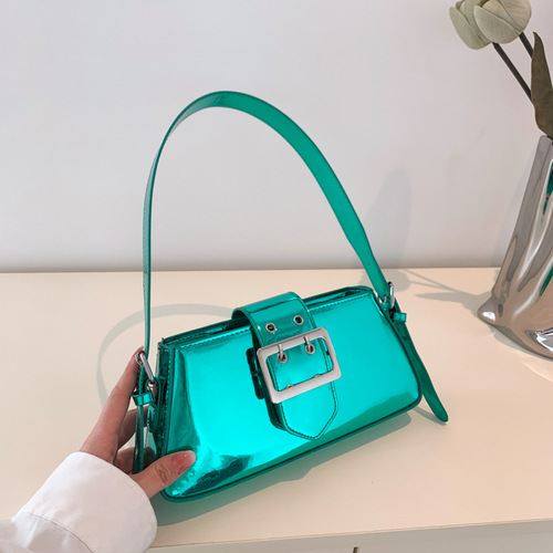 Cross-border patent leather texture simple armpit bag  summer new trend versatile retro handbag casual women's bag