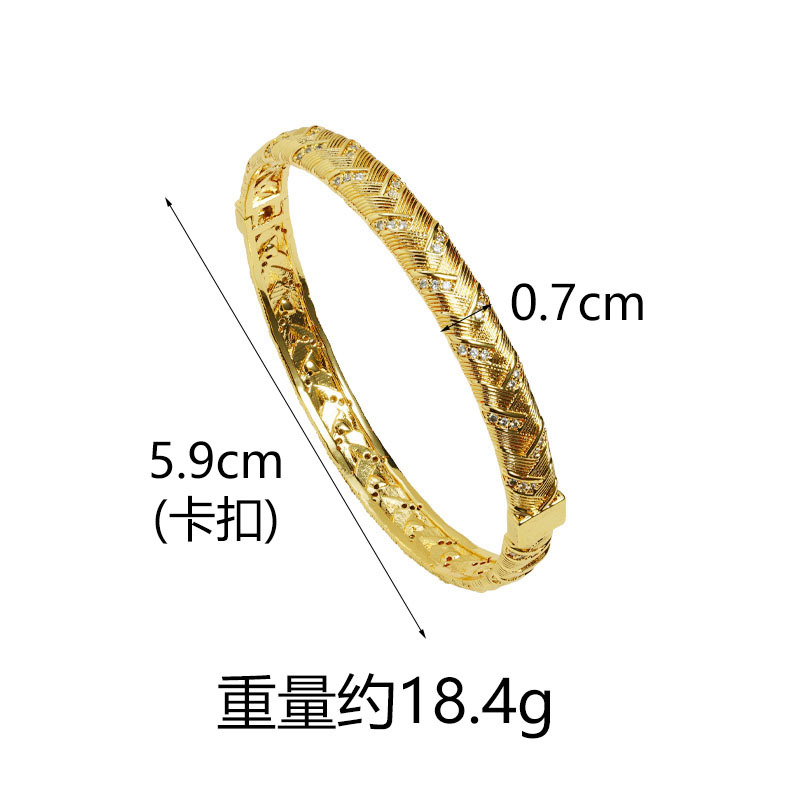 Nueva pulsera con hebilla de oro de arena vietnamita, trenza de diamantes retro, anillo abierto con textura, joyería de diseño femenino