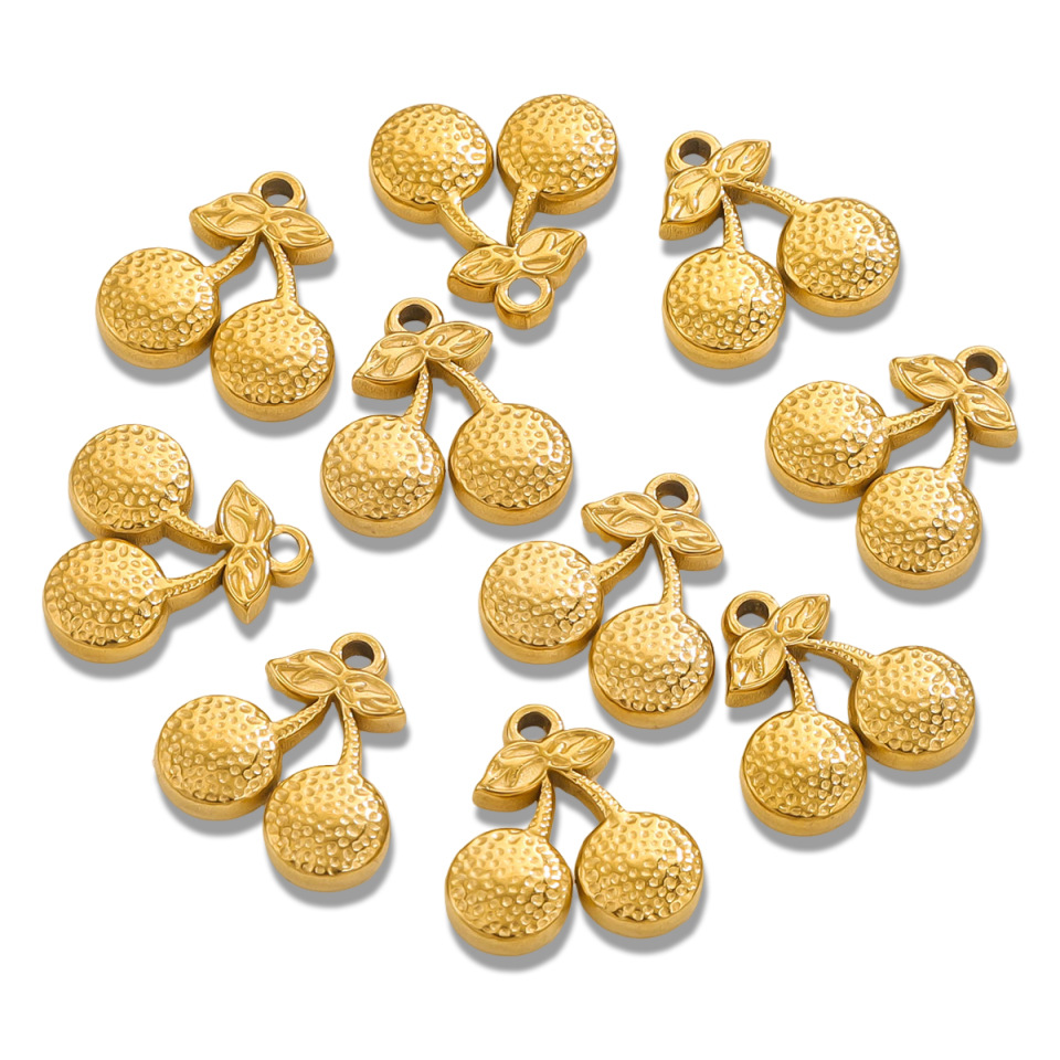 DIY hecha a mano pendientes collar colgante estereoscópico temperamento goteo de aceite cereza moda colgante material accesorios