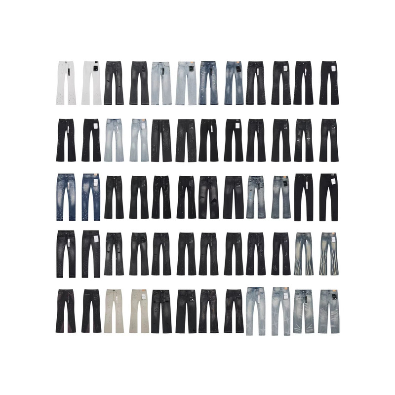 Cross-border Purple Brand American-style spring-summer new splatter-paint ripped high-street slim-fit men's and women's jeans wholesale Cross-border Purple Brand American-style spring-summer new splatter-paint ripped high-street slim-fit men's and women's jeans wholesale