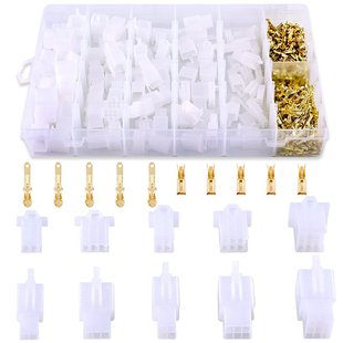 Glarks 580Pcs 2.8mm Pitch 2 3 4 6 9 Pin Wire Connector Housing Terminal, Male Female