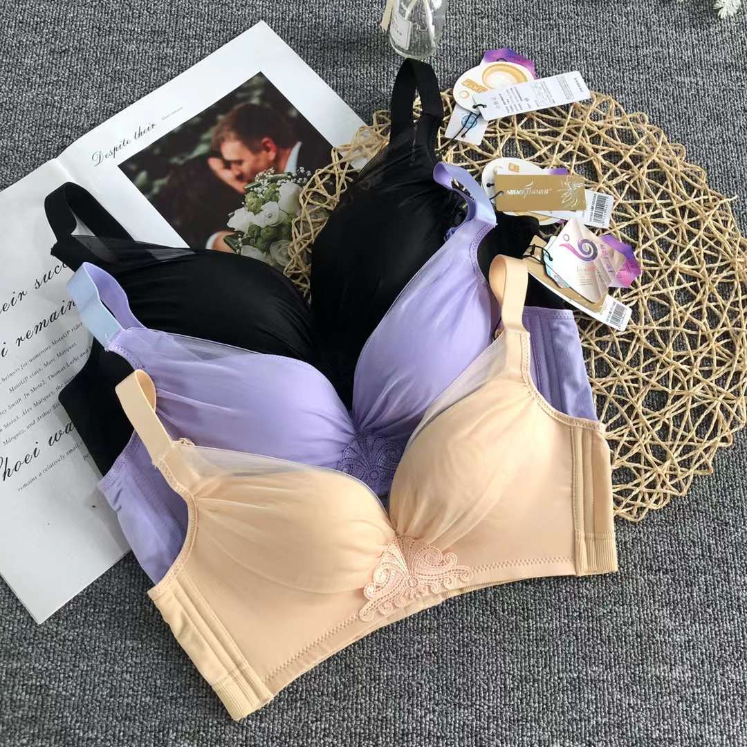 Sujetador de encaje de punto cintura ajustable adelgazamiento pecho ropa interior pequeño pecho push up ropa interior cómoda push up sujetador sin costuras