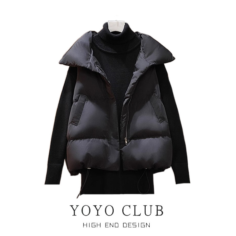 Brand Discount Plus Size down Cotton Vest for Women Autumn and Winter Loose Waistcoat Outer Vest Versatile Western Style Vest Jacket