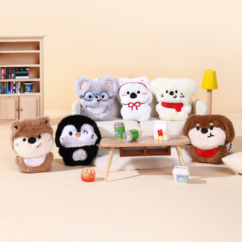 本物のぬいぐるみ子犬人形キーホルダー女性のランドセルペンダント小さな人形カップルペアキーホルダー卸売|undefined