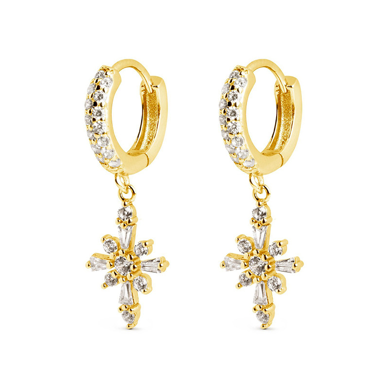 Jewelry Micro-studded Eight Pointed Star New Cross-border Personality Earrings Wholesale display picture 1