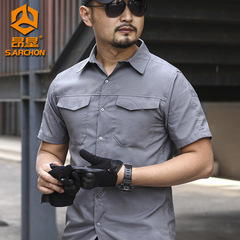 Angken Xiali Blade outdoor short-sleeved shirt men's ultra-thin breathable military fan tactical quick-drying shirt lapel workwear top