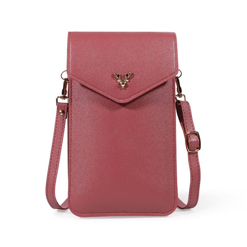 2023 nueva tendencia de moda bolso del teléfono móvil de las mujeres ins primavera y verano color sólido estudiante textura mini mensajero bolsa al por mayor