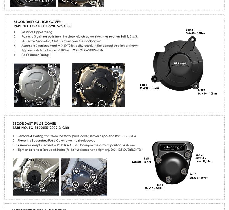 Suitable for Bmw S1000R/Rr Xr Modified Engine Protection Cover Gbracing Anti-Fall Side Cover