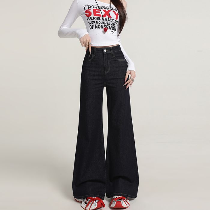 微喇牛仔裤女2025秋季新款流行高腰阔腿宽松显瘦不贴腿喇叭裤子|undefined