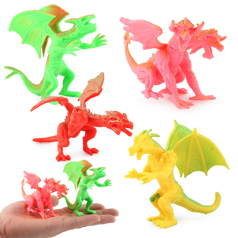 La variante del Jurásico para niños Dragón dinosaurio de doble cabeza dragón mágico Dragón Volador mini modelo decoración traje fabricante en stock al por mayor