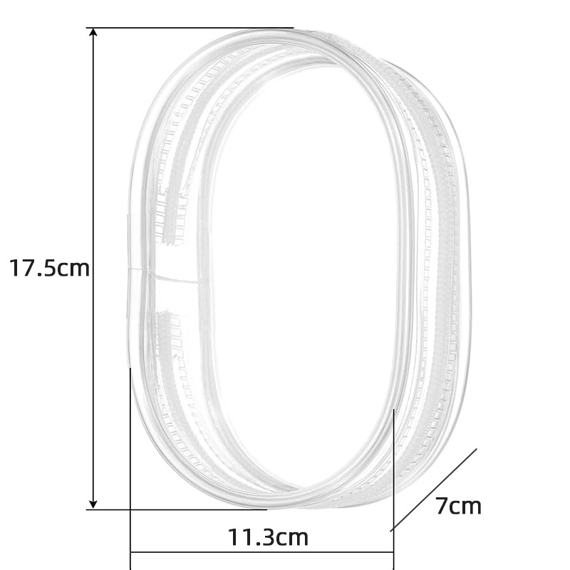 Thickened—pvc zipper [17.5cm]—bare bag [transparent] oval