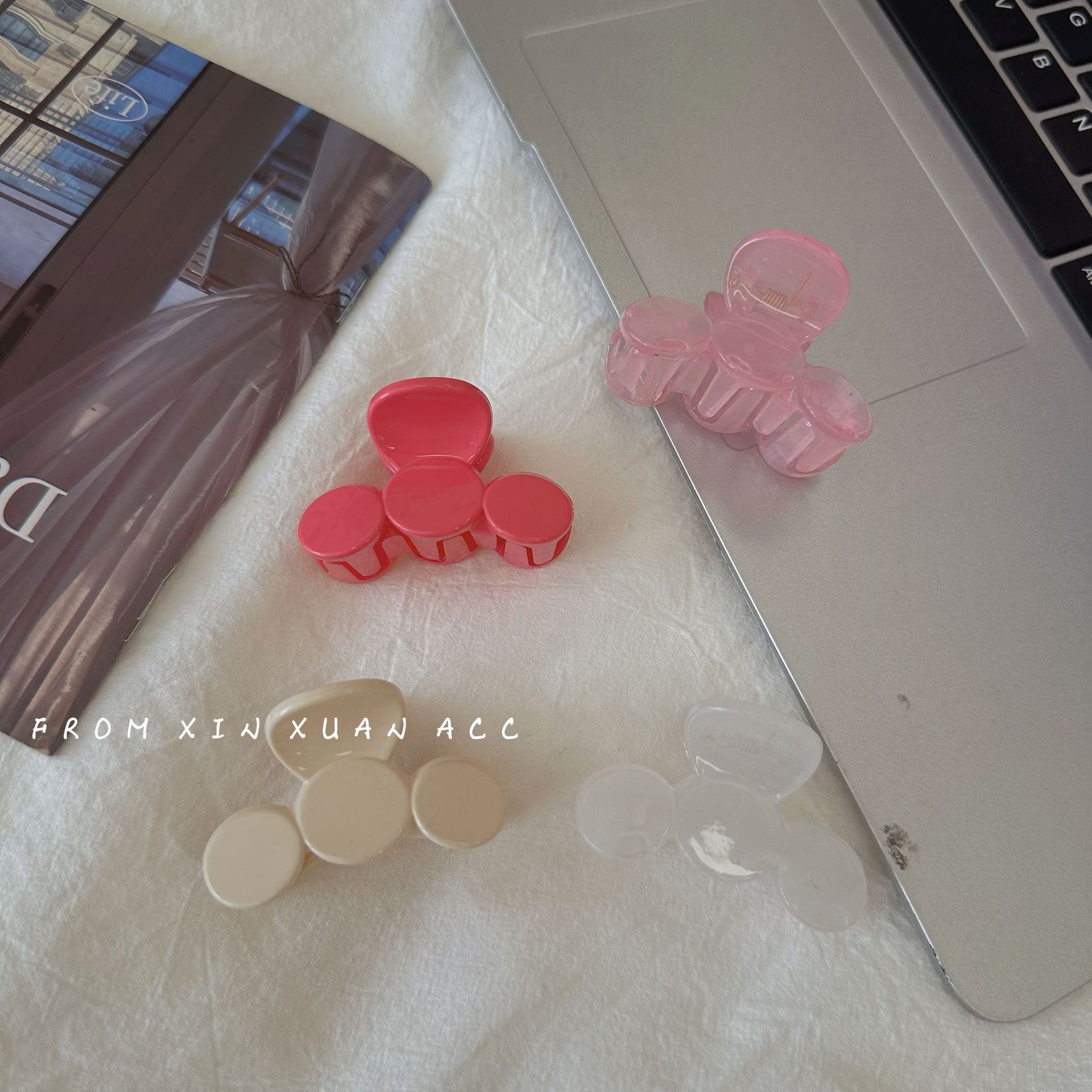 Eleganter, schlichter, hoher Pferdeschwanz-Clip im rosafarbenen Stil, Haarclip in kleiner Größe, internetberühmter Pony-Clip für Damen im Internet, für das Vorwort_voghion.com