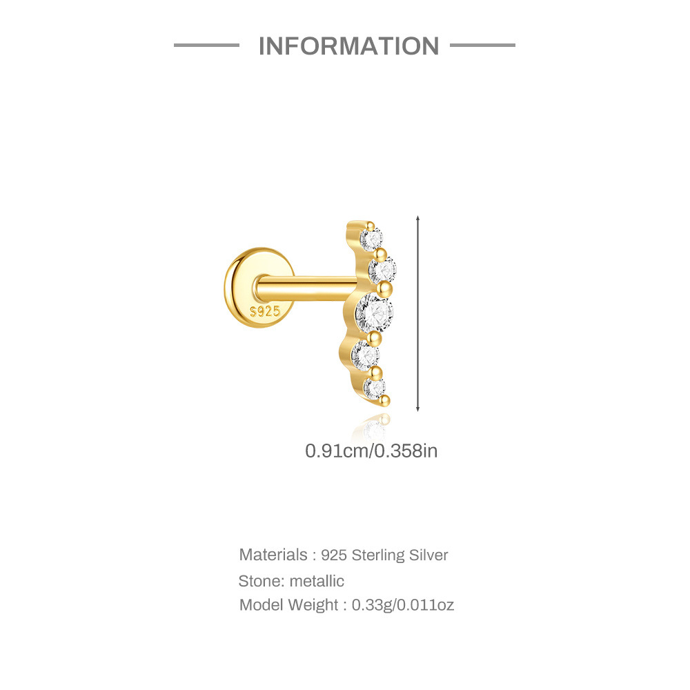 1g Weight Zircon Inlay Material Ear Studs Classification Ear Cartilage Rings & Studs Piercing Type 1 Piece Quantity Daily Occasion 925 Sterling Silver Material Geometric Pattern All Seasons Season Unisex Gender Elegant, Simple Style Style 1 Piece Ear Cartilage Rings & Studs Elegant Simple Style Geometric 925 Sterling Silver Zircon Ear Cartilage Rings & Studs 10