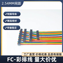 IDC扁平彩排线8/10/12/14-64PAVR下载线2.54间距FC双头成品连接线