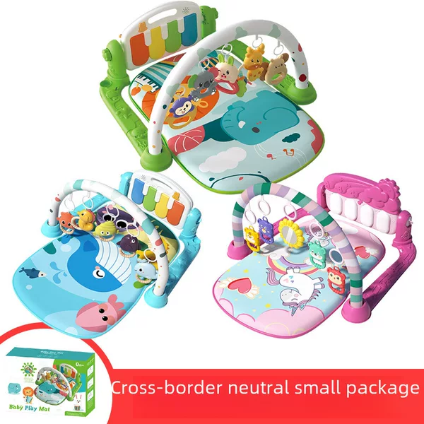 Cross-Border Best-Selling Baby Toy Fitness Stand for Newborns 0-12 Months, Musical Pedal Piano, Baby Piano Crawling Mat