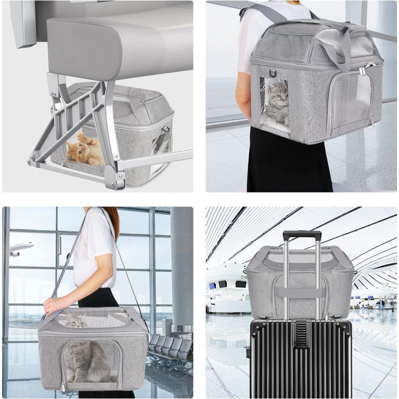 Bolsa de gato de Amazon, bolsa de gato grande portátil, bolsa de mascota desmontable, transpirable y plegable de gran capacidad.