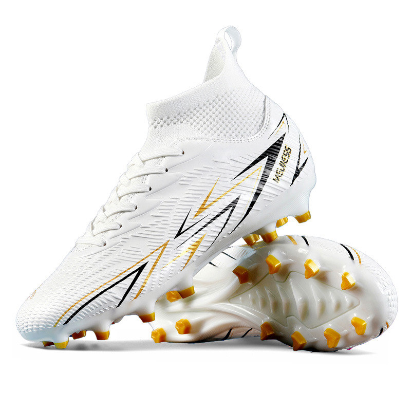 Nuevos zapatos de fútbol transfronterizos para hombres y mujeres de alto nivel estudiantes adultos competición del campus zapatos de clavos largos fábrica de zapatos de entrenamiento femenino