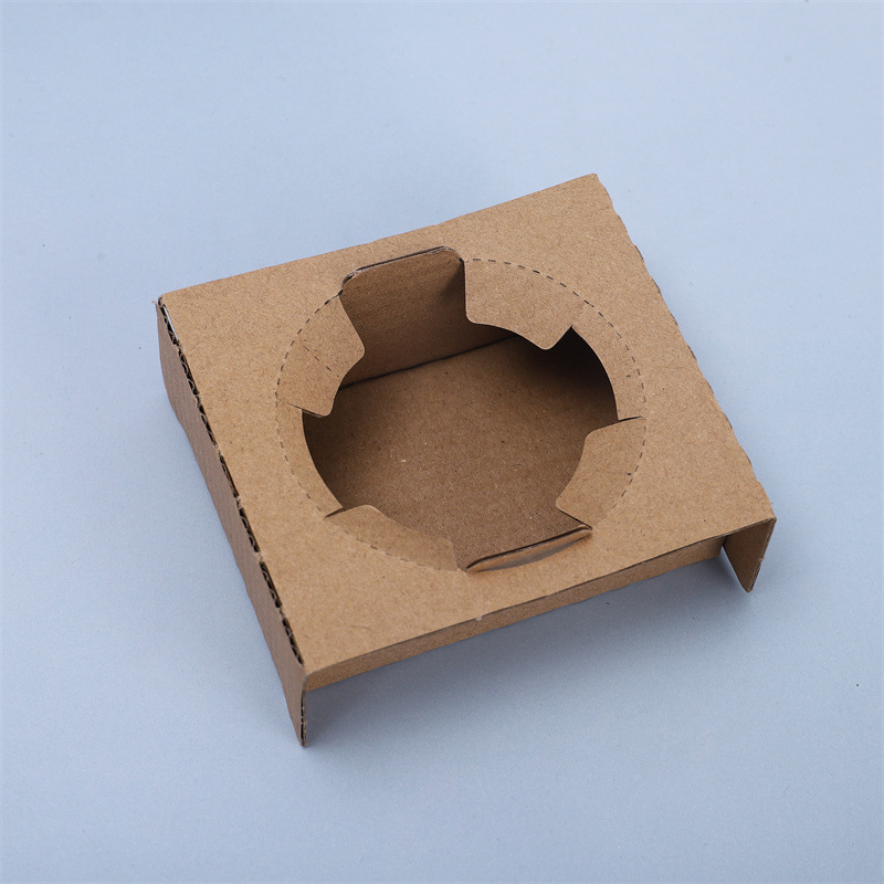 Base de soporte de taza de embalaje de té de leche blanca desechable titular de taza Individual Doble titular de taza de papel corrugado de color natural titular de taza de comida para llevar al por mayor