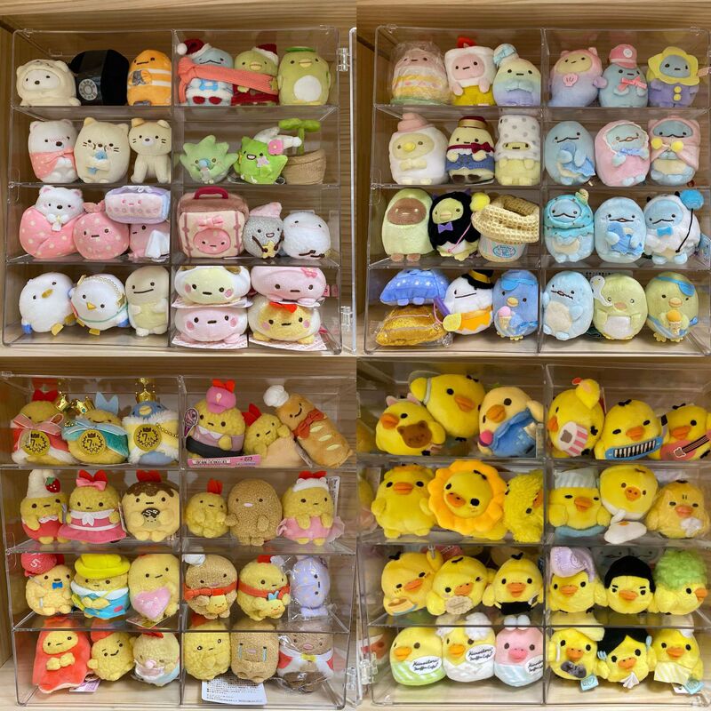 卸売透明デスクトップ防塵かわいい収納ボックス人形ディスプレイスタンド多層装飾品分割アクリル収納ボックス|undefined