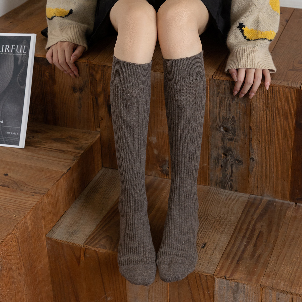 2足組 ウールカーフソックス レディース 秋冬 ロングソックス レディース 多用途 春秋 JK 太ももソックス オーバーニーソックス 圧縮ソックス