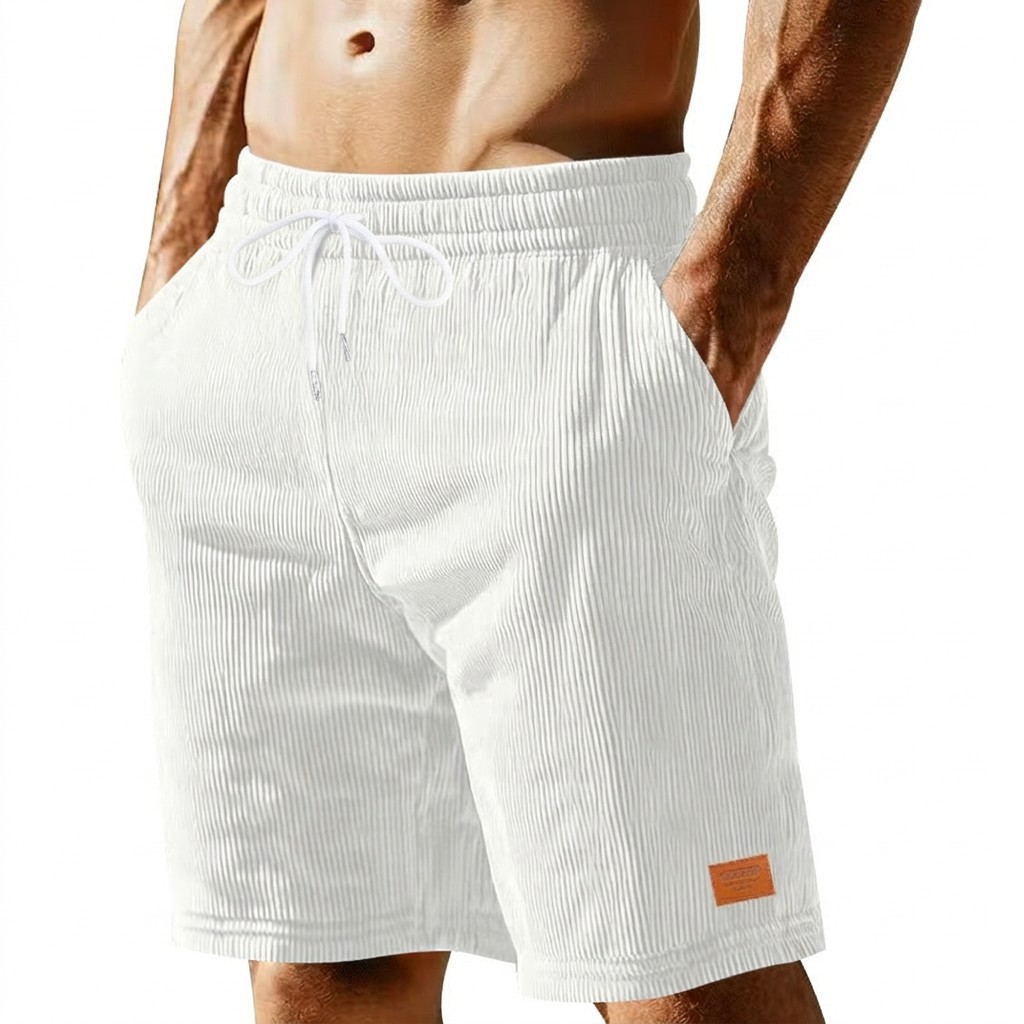Herren Cord Shorts Mit Tunnelzug Für Strand Und Freizeit_voghion.com