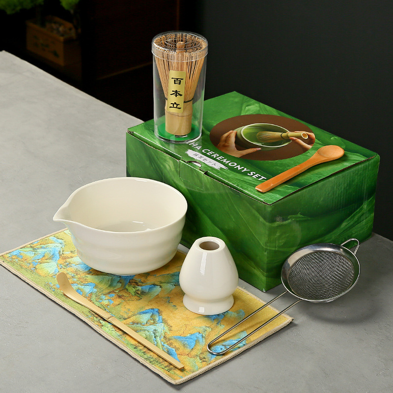 抹茶茶碗日本式抹茶宋代点茶道具陶磁器茶碗カップミキサー抹茶ブラシ茶コップセット|undefined